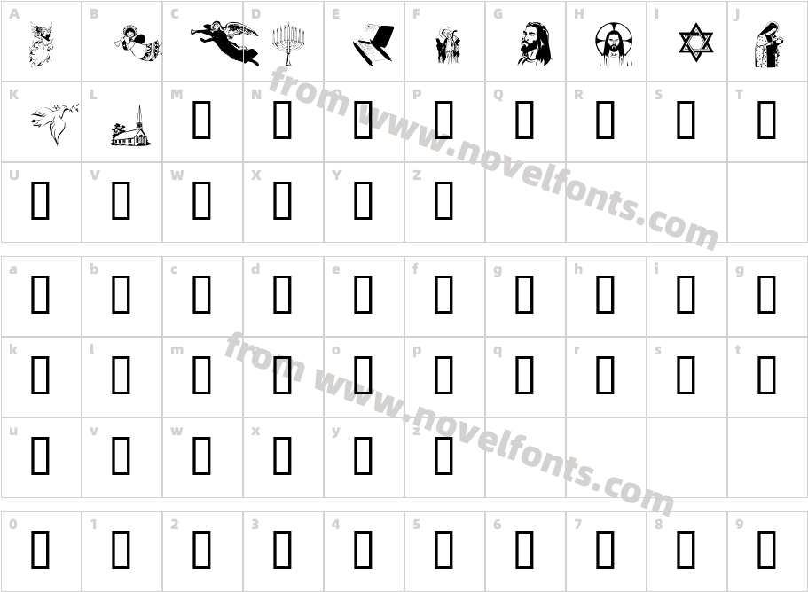 Religious  1Character Map