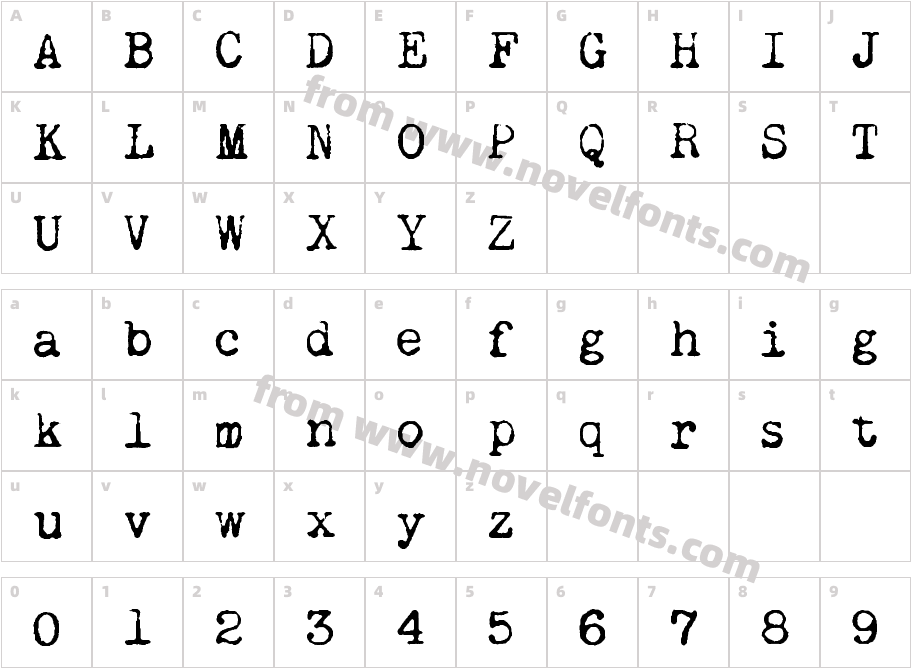 Remington NoiselessCharacter Map