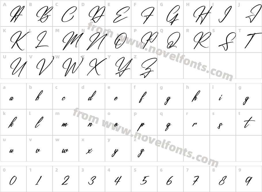 Renatta Signature ItalicCharacter Map