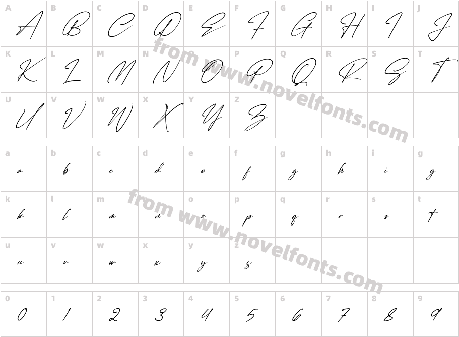 Renattha Signate ItalicCharacter Map