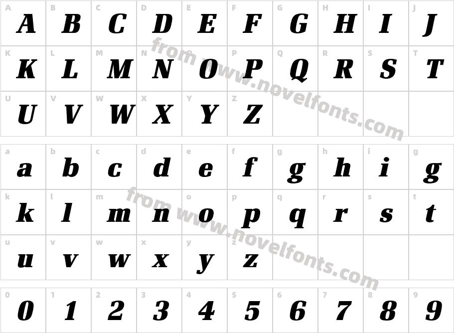 RenaultBQ-BoldItalicCharacter Map