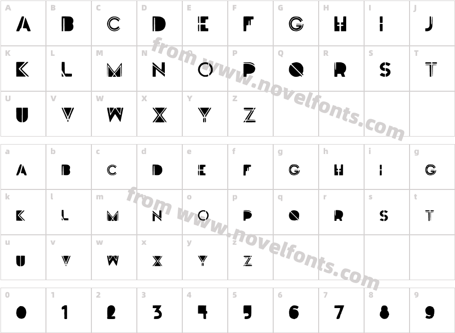 DarkFontCharacter Map