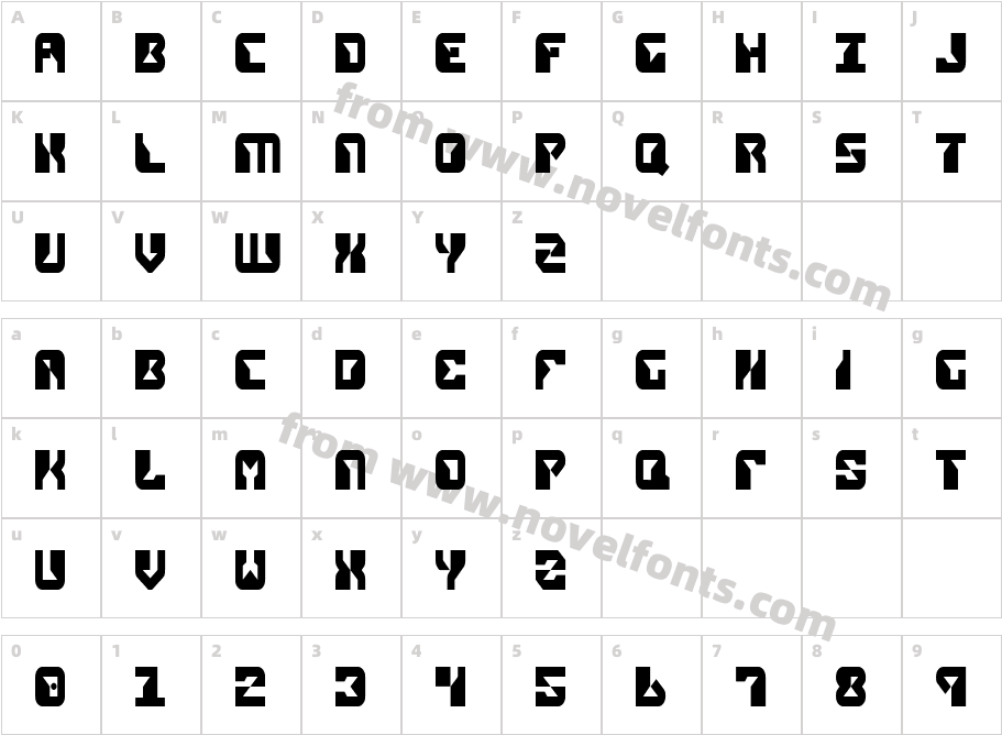 Replicant CondensedCharacter Map