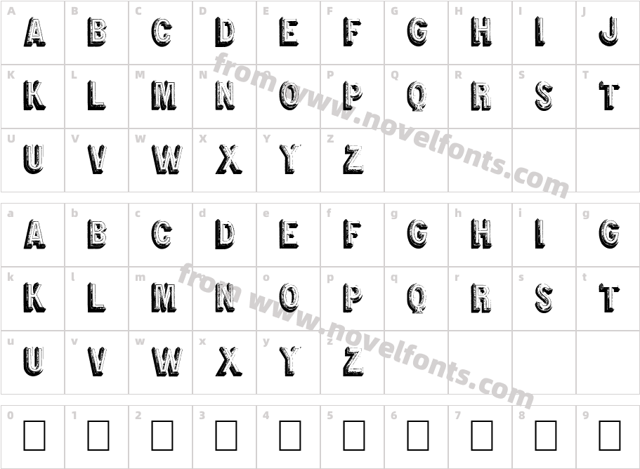 Retro signCharacter Map