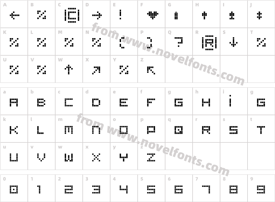 RetroBlaze RegularCharacter Map