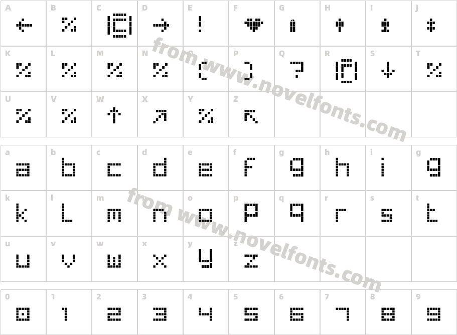 RetroRayz RegularCharacter Map