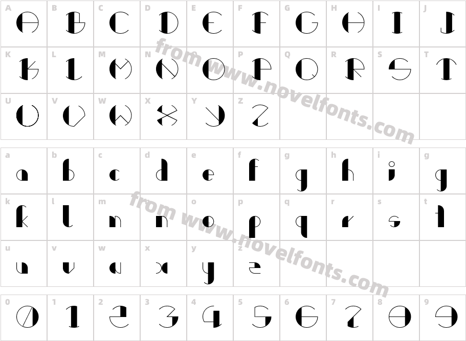 RetrocircularCharacter Map