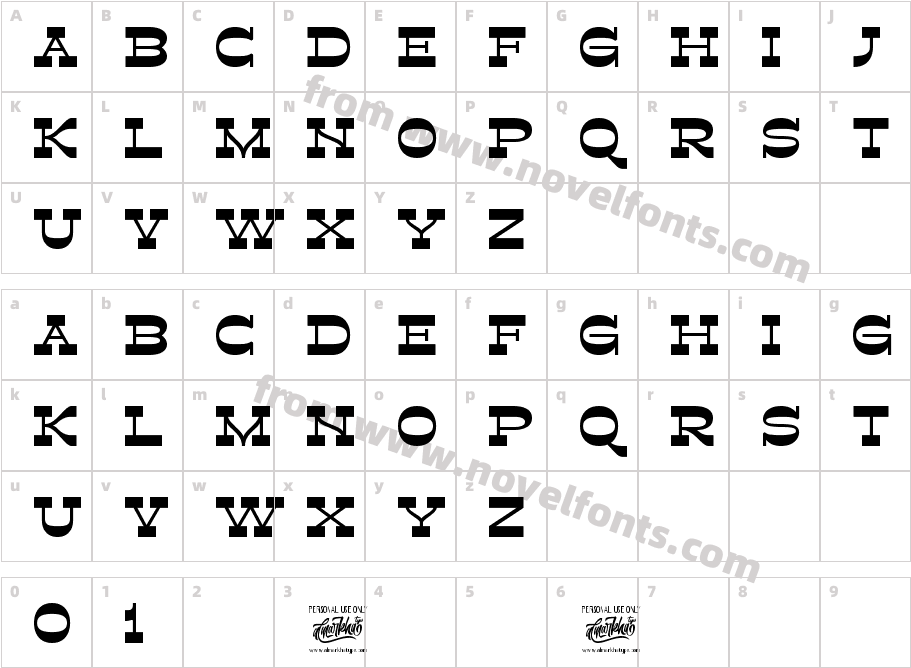 Retroman BoldCharacter Map