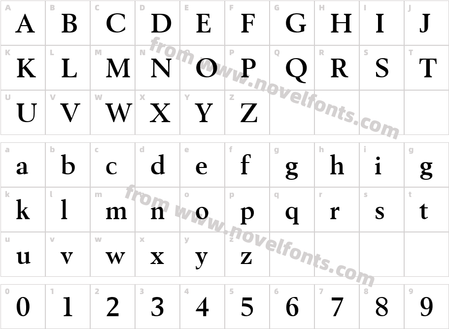 Revival 565 Bold BTCharacter Map