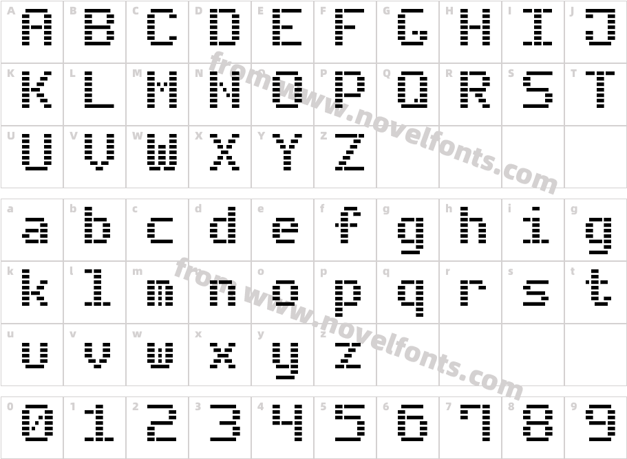 Dash Digital-7Character Map