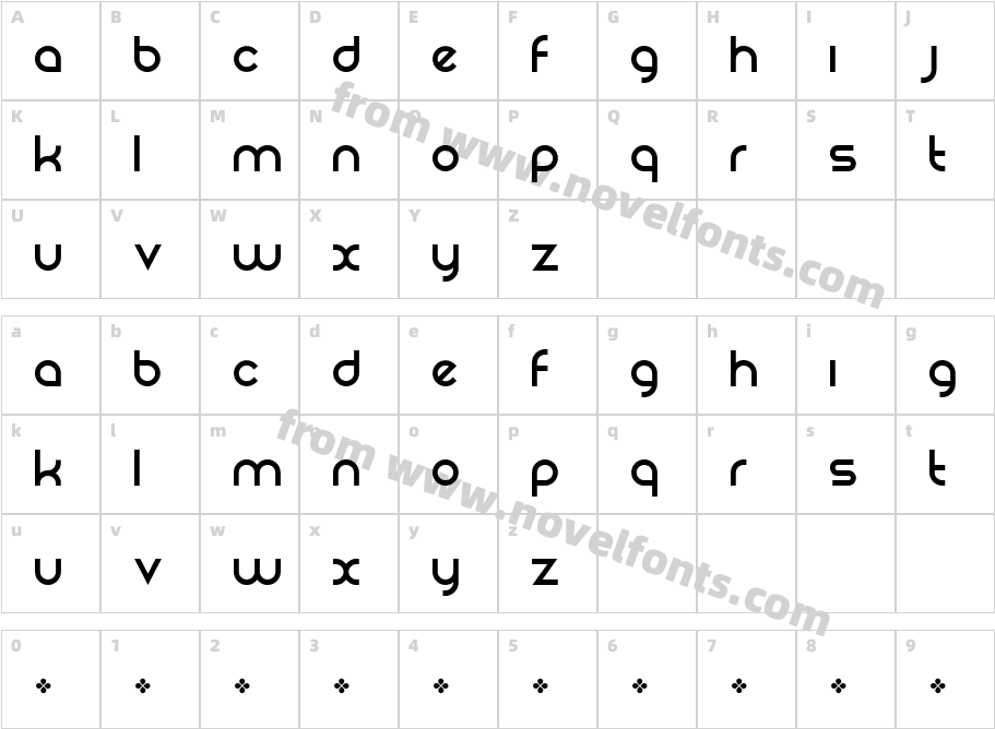 Rezland Logotype FontCharacter Map