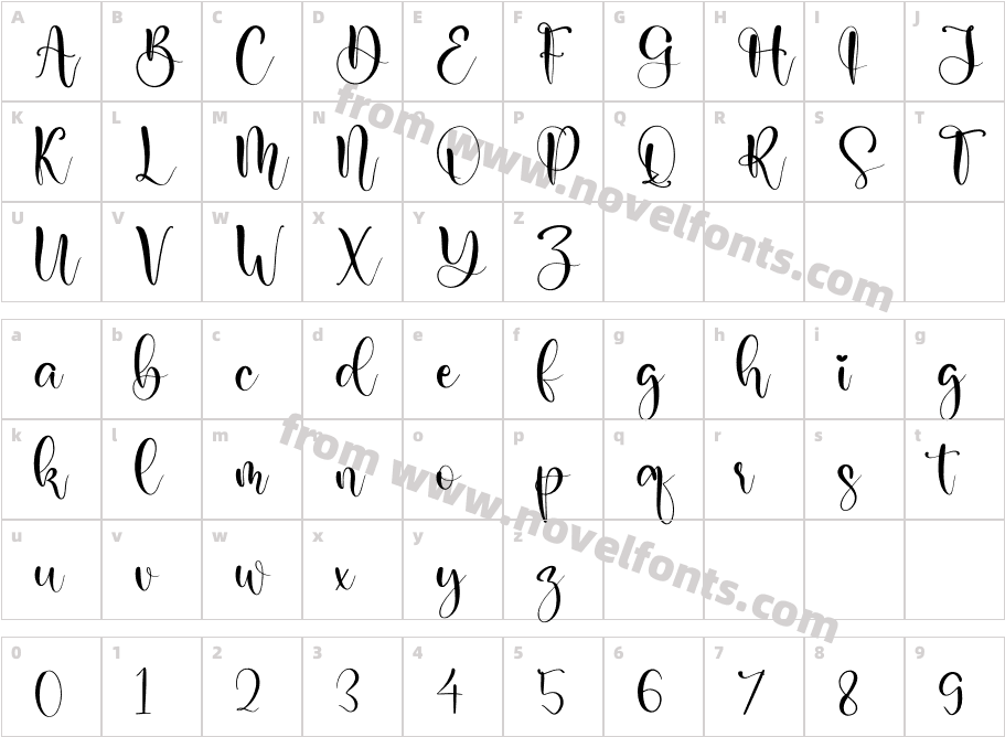 Rialliata BeautifulCharacter Map