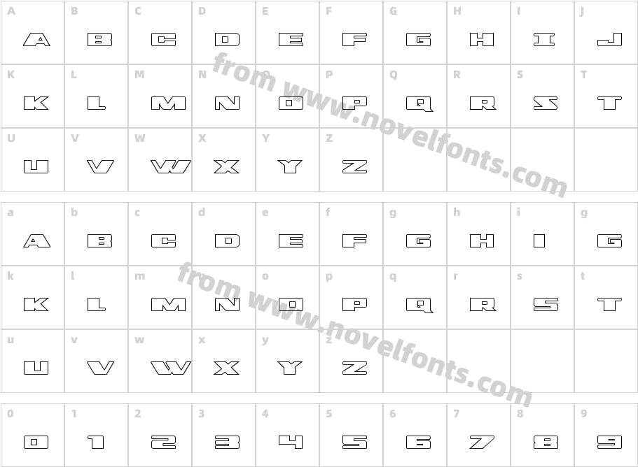 Dassault Outline RegularCharacter Map