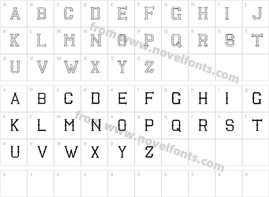 Richardson Fancy BlockCharacter Map