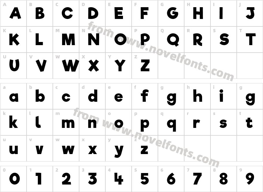 Riffic Free BoldCharacter Map