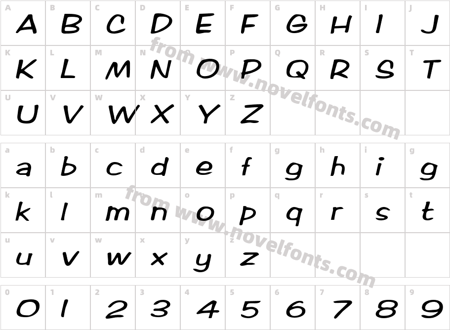 RifrafScriptSSK BoldItalicCharacter Map