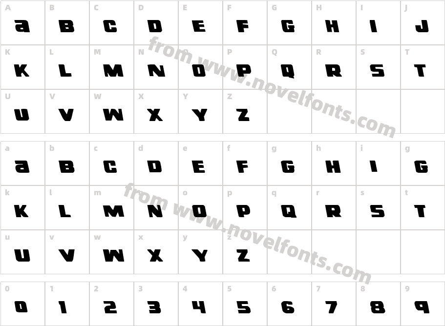 Right Hand Luke LeftalicCharacter Map