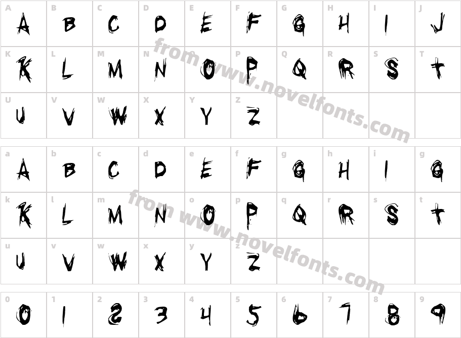 Righteous Kill CondensedCharacter Map