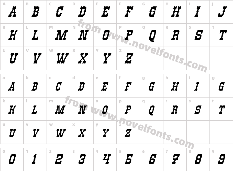 Rio Oro ItalicCharacter Map