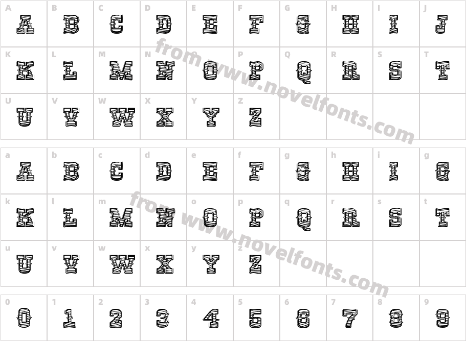 RioGrande Striped BoldCharacter Map