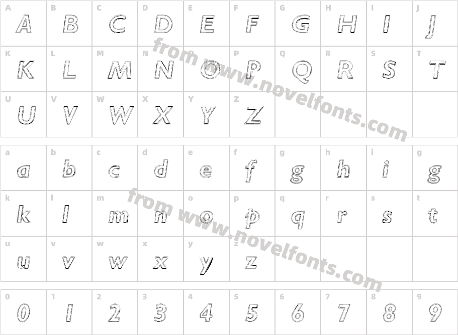 Ripplemere  ThinItalicCharacter Map