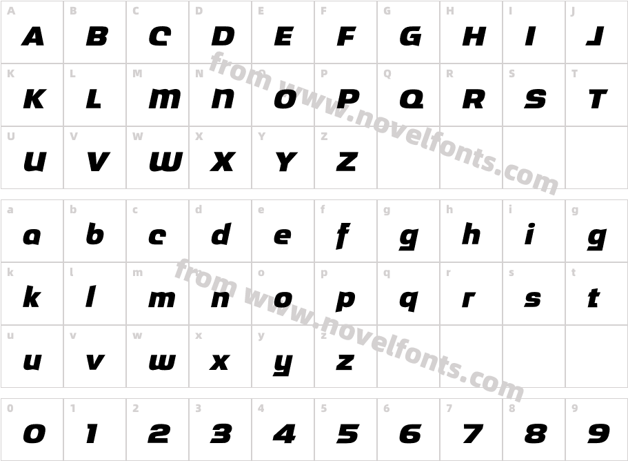 Ritafurey-BoldItalicCharacter Map