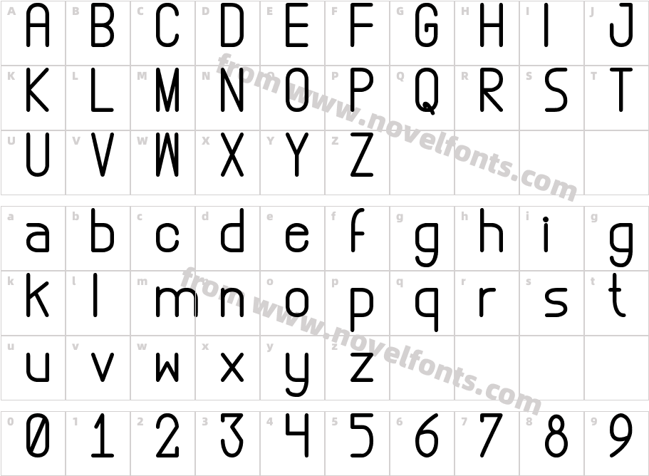 Abstrec font tfbCharacter Map