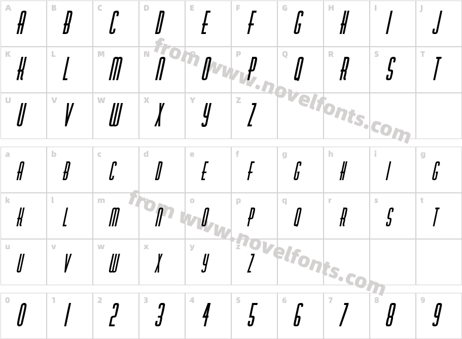 RobaloSCapsSSK BoldItalicCharacter Map