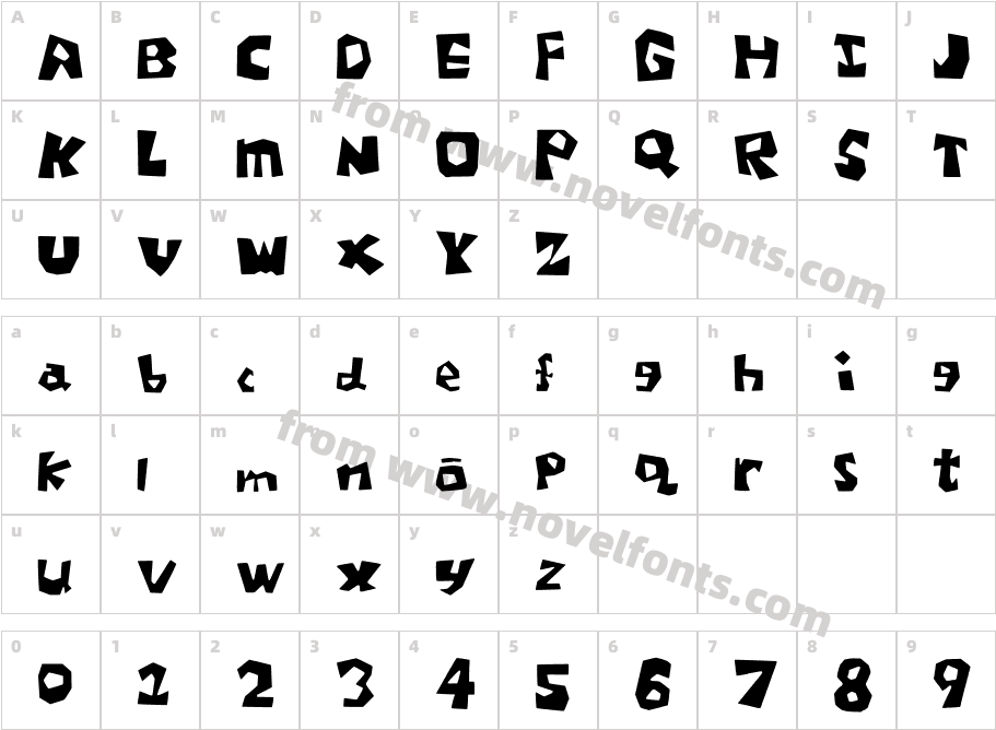 Roblox Font 121 RegularCharacter Map