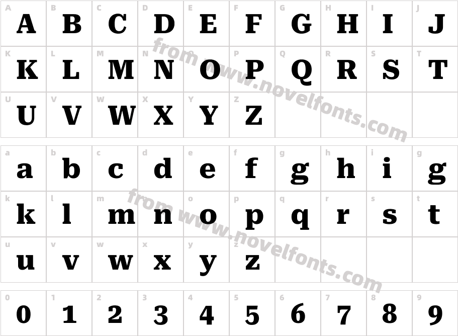 Roboto Serif ExtraBoldCharacter Map