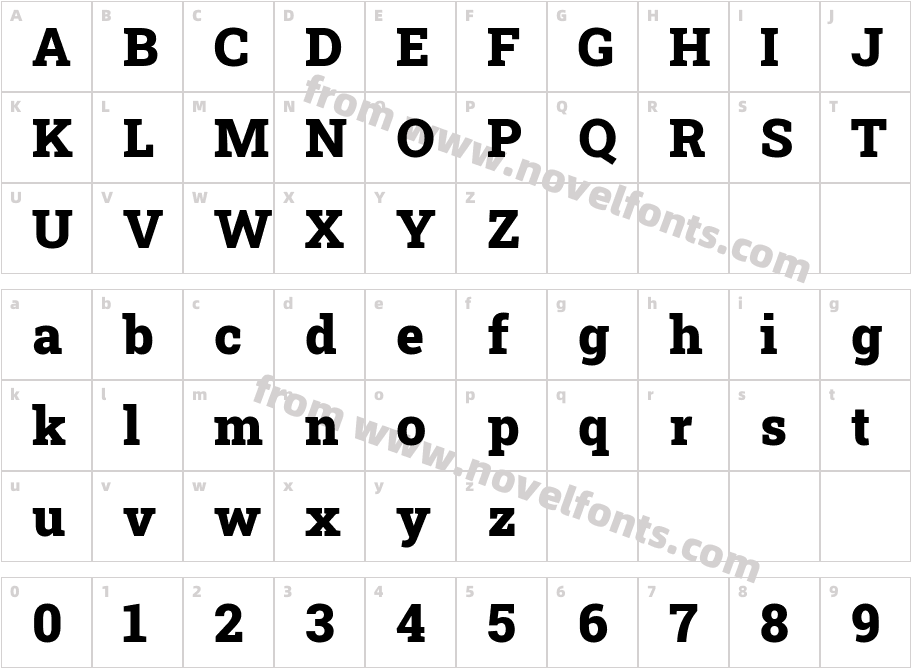 Roboto Slab BlackCharacter Map