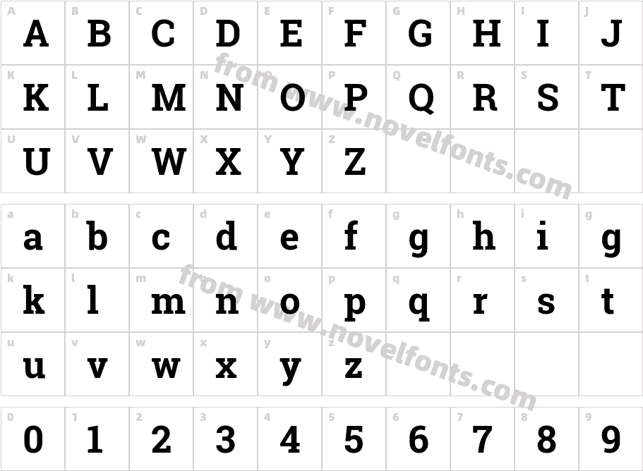 Roboto Slab BoldCharacter Map