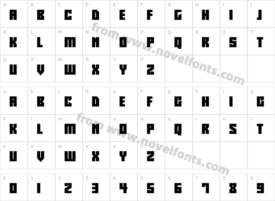 RobotronicsCharacter Map