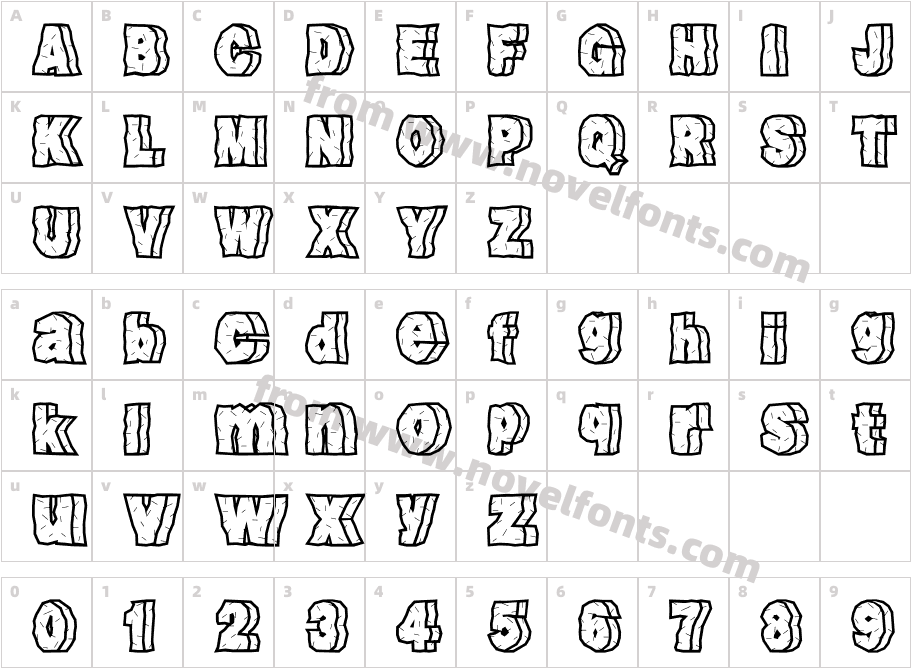 RockFontCharacter Map