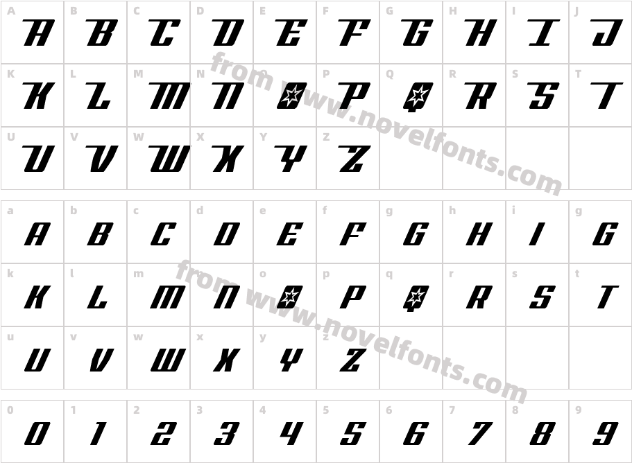 Rocket Pop Condensed CondensedCharacter Map