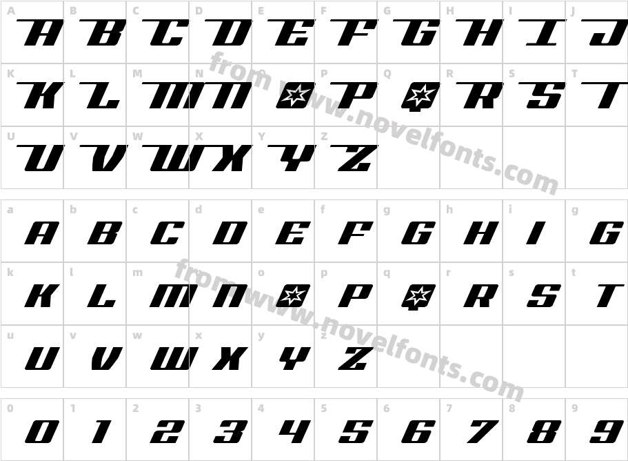 Rocket Pop Expanded ExpandedCharacter Map