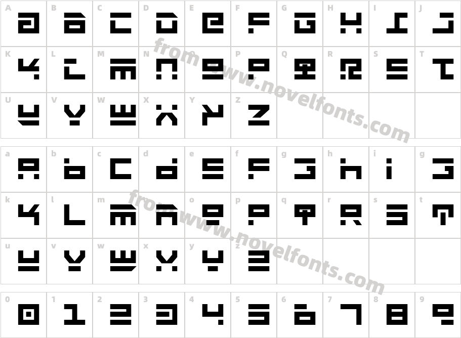 Rocket Type BoldCharacter Map