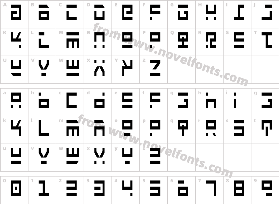 Rocket Type CondensedCharacter Map