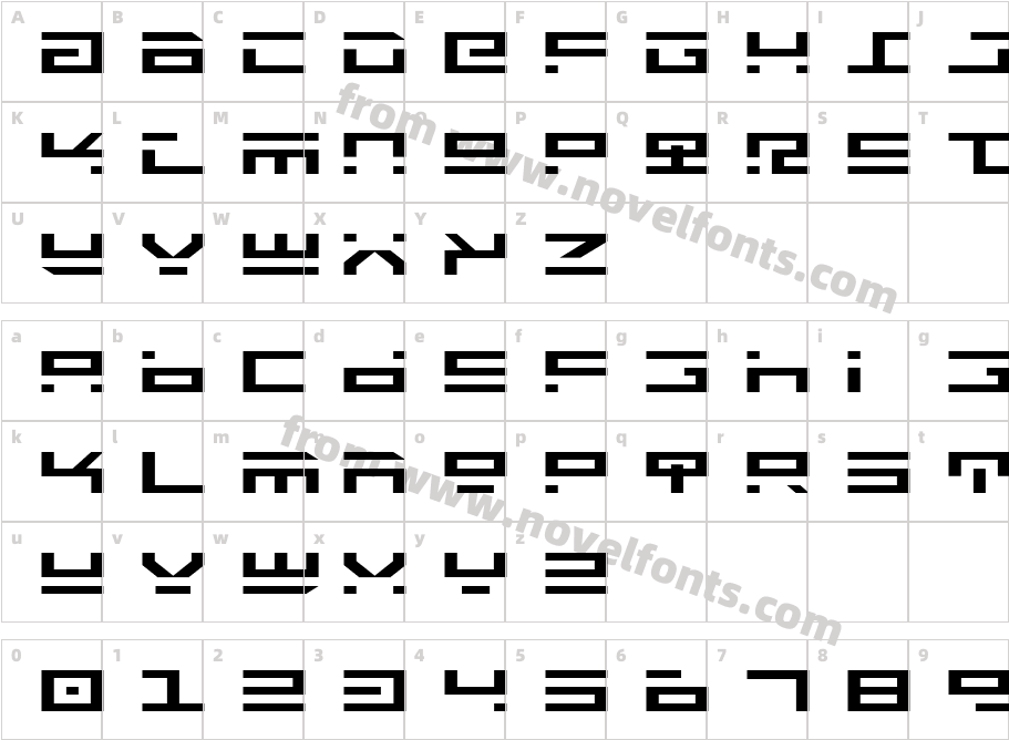 Rocket Type ExpandedCharacter Map