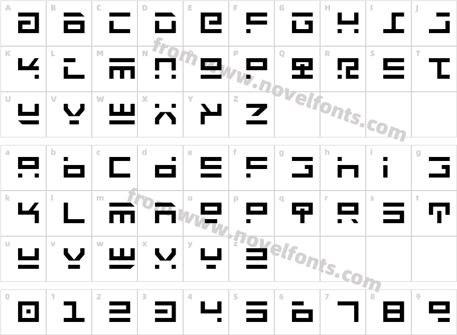 Rocket TypeCharacter Map