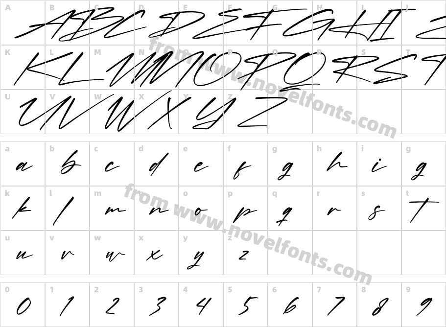 Rockidate ItalicCharacter Map