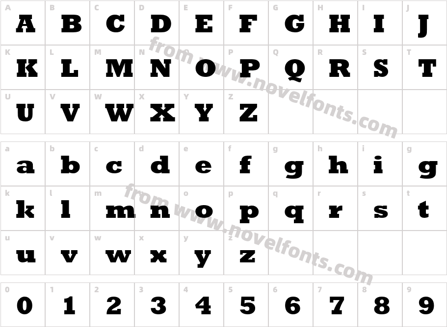 Rockwell Extra BoldCharacter Map