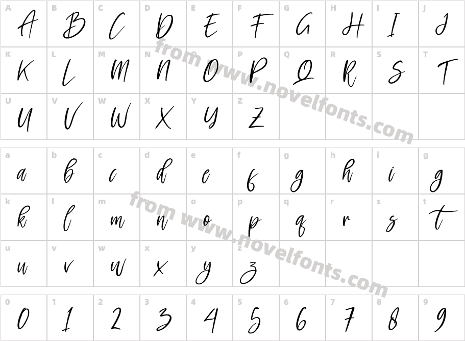 Rockybrown ItalicCharacter Map