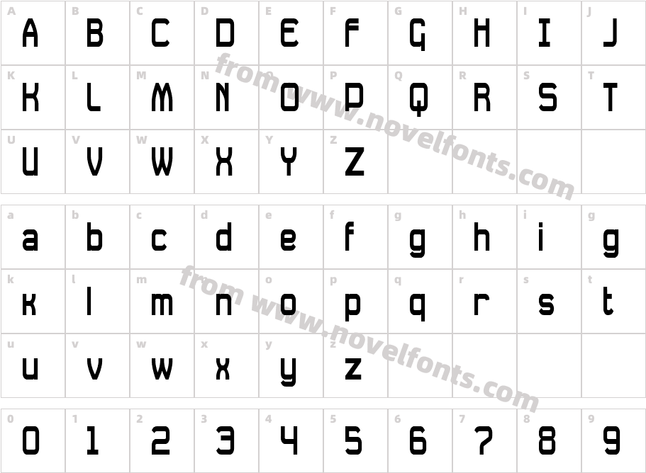 Daville CondensedCharacter Map