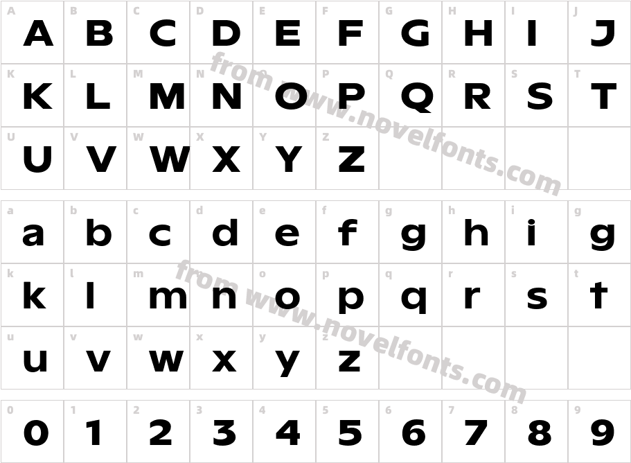 Rogerex Extra BoldCharacter Map