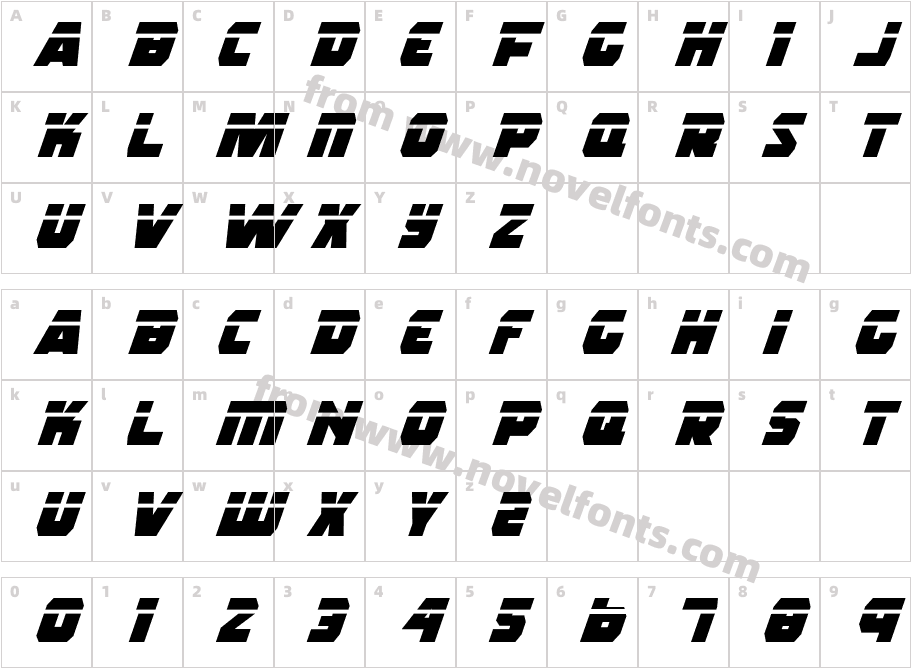 Rogue Hero Laser ItalicCharacter Map