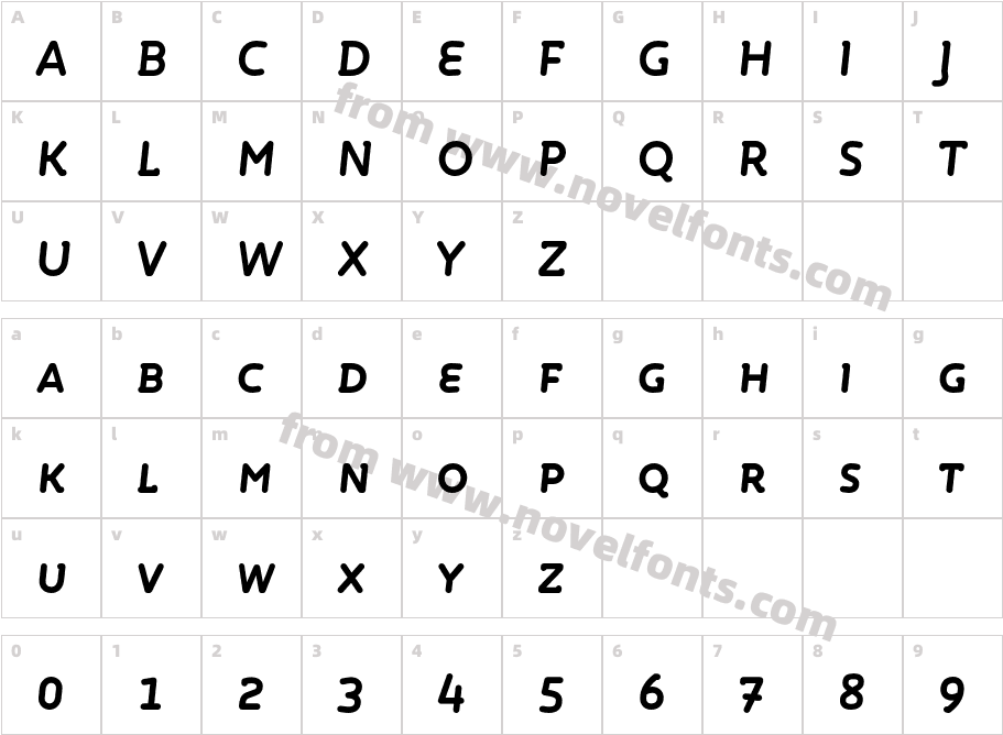 Roice-BoldItalicSCCharacter Map