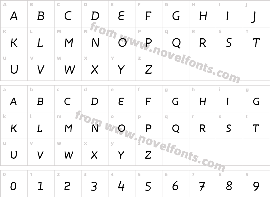 Roice-RegularItalicSCCharacter Map