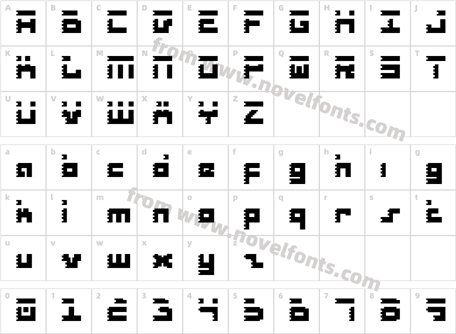 Roid Rage CondensedCharacter Map