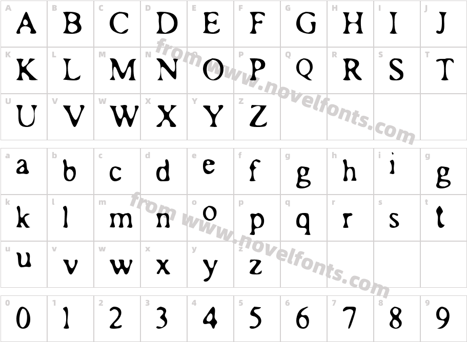 Roman AcidCharacter Map